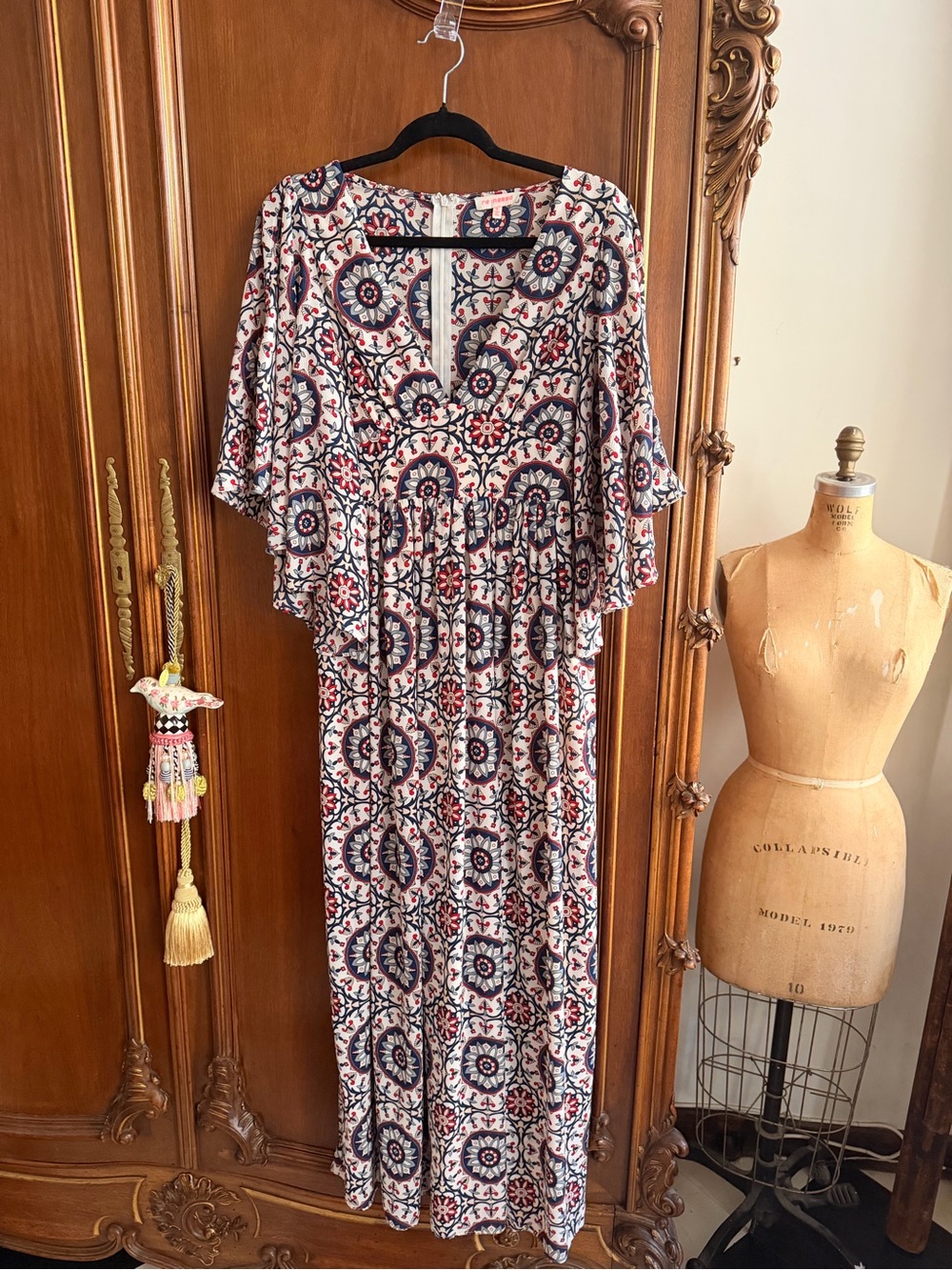 Re:Named Women's Long Maxi Bohemian Psychedelic Sun Print Dress Size Small